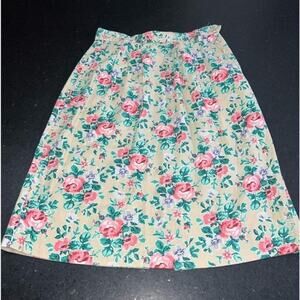 UEC VINTAGE WOOLRICH LINEN & COTTON A LINE FLORAL PRINT SKIRT SZ 4